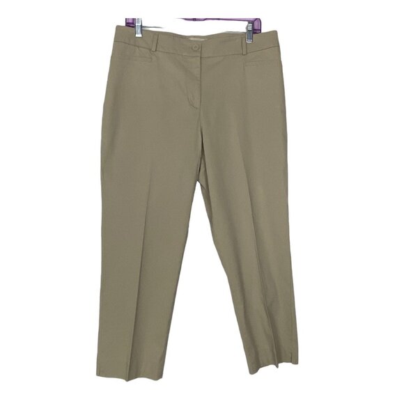 TALBOTS Women Ankle Length Pants Size 12 Tan Career Work Casual Travel 60-5 - Picture 1 of 7